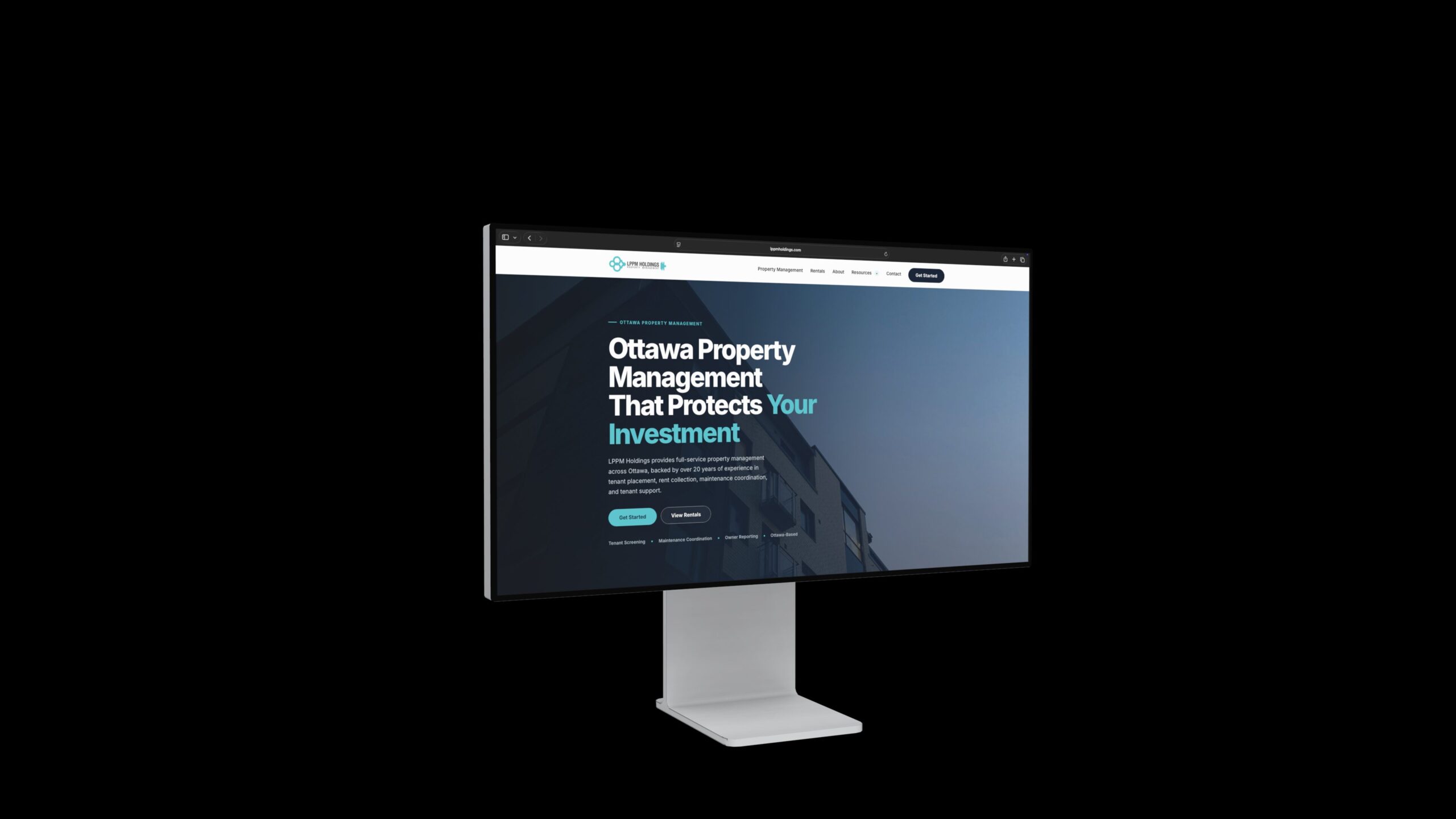 LPPM Holdings property management website mockup