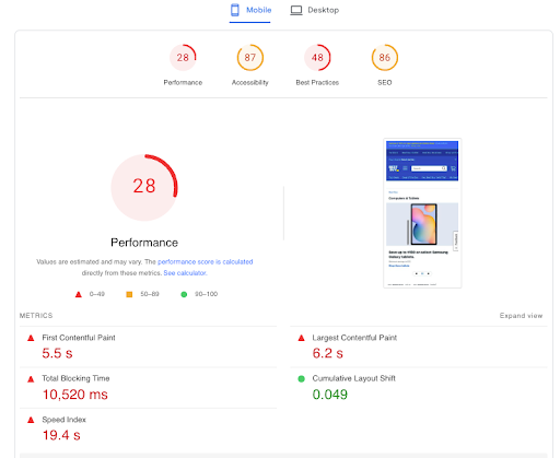 Mobile Design Performance
